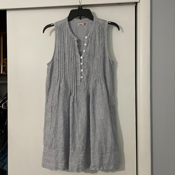Faherty Isha Dress - Mini Blue Stripe S - Picture 1 of 2